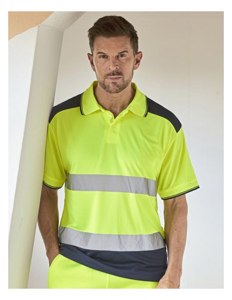 YOK-HVJ220-Hi-Vis Two-Tone Polo 2